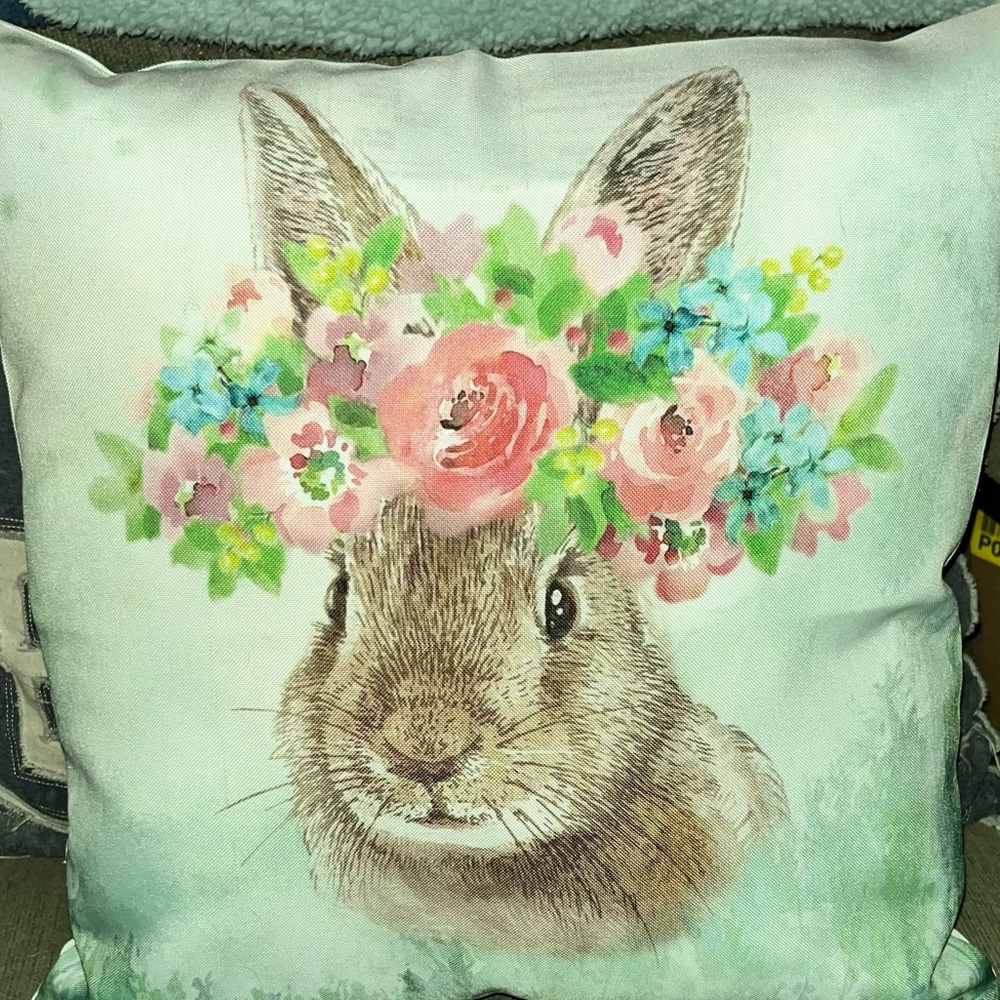 Beautiful Bunny pillow cover AND insert! - Picture 6 of 6